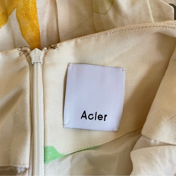 Acler Floral Midi Dress in Cream and Yellow - Picture 6 of 8